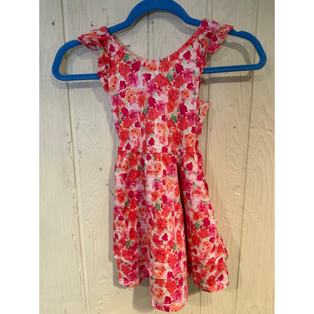 Girls Btween Casual Dress Size 5 Pink Orange Floral